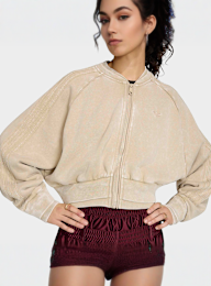 adidas Originals, Superstar Double Layered Cropped Track Top, beige, Image 3 of 5