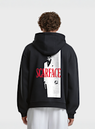 Mister Tee, Scarface Poster Fluffy Hoodie, black, Image 1 of 4
