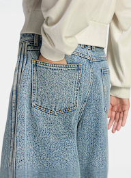 adidas Originals, Mid Rise Denim Jorts, blue, Image 4 of 5