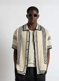 Burocs, Crochet Bicolor Shirt, beige, Image 1 of 3
