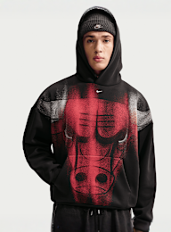 Nike, Chicago Bulls MNK Therma-FIT SI BB Fleece Icon Hoodie, black, Image 3 of 5