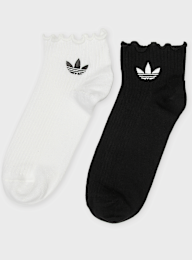 adidas Originals, 2 PACK - Ruffle Quarter Socks, black, Image 1 of 2