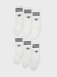 adidas Originals, 6 PACK - 3 Stripes Crew, white, Image 1 of 2