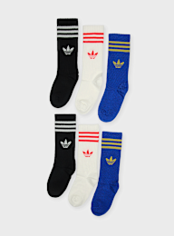 adidas Originals, 6 PACK - 3 Stripes Crew Socks, multi-colour, Image 1 of 2