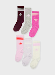 adidas Originals, 6 PACK - 3 Stripes Crew Socks, multi-colour, Image 1 of 2