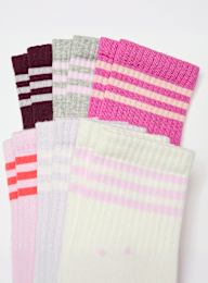 adidas Originals, 6 PACK - 3 Stripes Crew Socks, multi-colour, Image 2 of 2