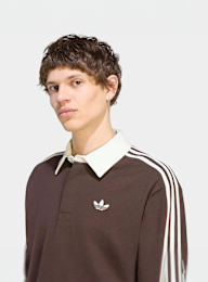 adidas Originals, 3-Stripes Rugby Longsleeve Polo, brown, Image 3 of 5