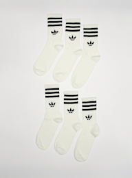 adidas Originals, 6 PACK - 3-Stripes Crew Socks, white, Image 1 of 2