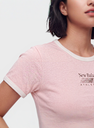 New Balance, Trackside Ringer T-Shirt, Pink, Image 3 of 4