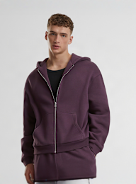 Urban Classics, Fluffy Zip Hoody, purple, Image 1 of 4