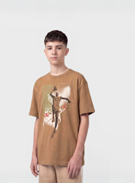 Jordan, JDB MJ Retro Hangtime Short Sleeve Tee, brown, Image 1 of 4