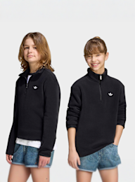 adidas Originals, Loose Fleece Halfzip Sweatshirt, black, Image 1 of 5