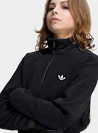 adidas Originals, Loose Fleece Halfzip Sweatshirt, black, Image 3 of 5
