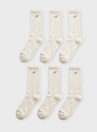New Balance, 6 PACK - Kids Patch Logo Midcalf Socks, white, Image 1 of 2