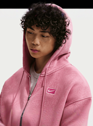 Nike, Sportswear Graphic Full Zip Hoodie, Pink, Image 5 of 6
