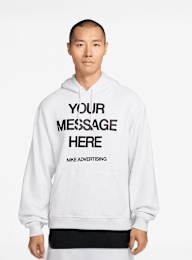 Nike  , "Your Message Here" Graphic Fleece Hoodie, white, Image 1 of 3