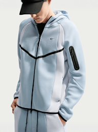 Nike  , Tech Color-Block Full-Zip Fleece Windrunner Jacket, blue, Image 1 of 5