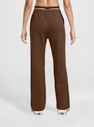 Nike  , Studio Fleece Mid-Rise Open-Hem Pants, brown, Image 2 of 3