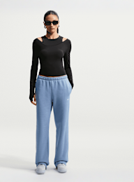 Nike  , Studio Fleece Medium Weight Mid Rise Open Hem Pant, blue, Image 6 of 6
