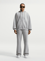 Nike  , Studio Fleece Medium Weight Oversized Full-Zip Hoodie, grey, Image 5 of 5