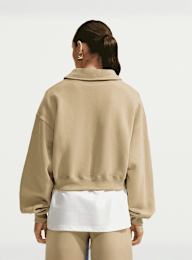 Nike  , Studio Fleece Medium Weight Oversized Crop Polo, beige, Image 2 of 5