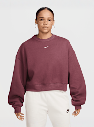 Nike  , Studio Fleece Oversized Cropped Crew, red, Image 1 of 3