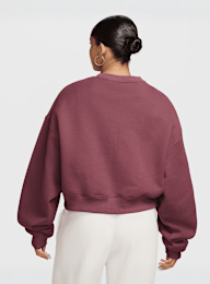 Nike  , Studio Fleece Oversized Cropped Crew, red, Image 2 of 3