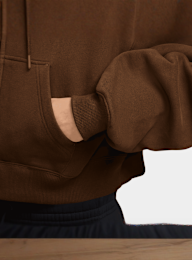 Nike  , Studio Fleece Oversized Cropped Full-Zip Hoodie, brown, Image 3 of 3