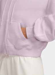 Nike  , Studio Fleece Oversized Cropped Full-Zip Hoodie, light pink, Image 3 of 3