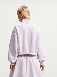 Nike  , Studio Fleece Medium Weight Oversized 1/4-Zip Cropped Top, light pink, Image 2 of 4
