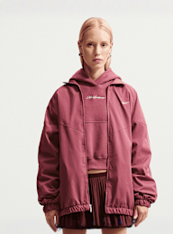 Nike, Studio Fleece Medium Weight Crop Hoodie, Pink, Image 1 of 5