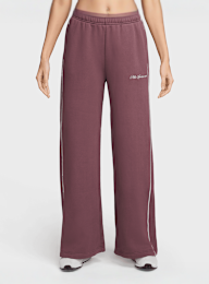 Nike  , Studio Fleece Mid-Rise Wide-Leg Scallop Pants, light pink, Image 1 of 3