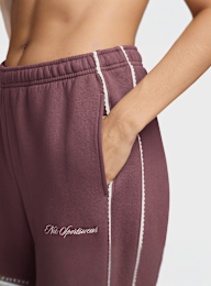 Nike  , Studio Fleece Mid-Rise Wide-Leg Scallop Pants, light pink, Image 3 of 3