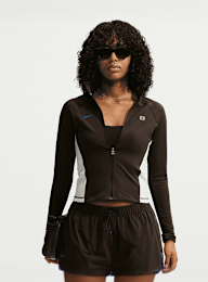 Nike  , Shox Full-Zip Long Sleeve Top, brown, Image 1 of 6