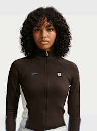 Nike  , Shox Full-Zip Long Sleeve Top, brown, Image 3 of 6