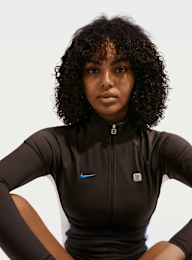 Nike  , Shox Full-Zip Long Sleeve Top, brown, Image 5 of 6