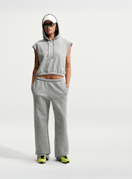 Nike  , Studio Fleece Mid-Waist Open-Hem Pant, grey, Image 5 of 5