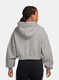Nike  , Studio Fleece Mid Waist Oversized Crop Full Zip Hoodie, grey, Image 2 of 3