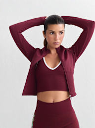 aim'n, Shape Seamless Zip Jacket, red, Image 1 of 6