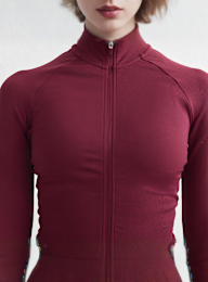aim'n, Shape Seamless Zip Jacket, red, Image 3 of 6