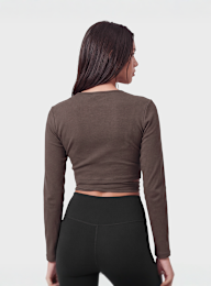 aim'n, Shape Seamless Wrap Long Sleeve, brown, Image 2 of 4