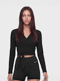 aim'n, Shape Seamless Wrap Long Sleeve, black, Image 1 of 4