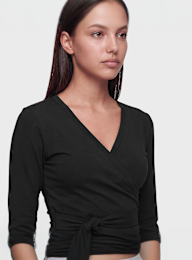 aim'n, Shape Seamless Wrap Long Sleeve, black, Image 3 of 4