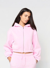 Urban Classics, Ladies Fluffy Cropped Zip Hoodie, light pink, Image 1 of 3