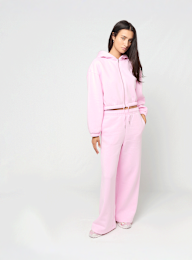 Urban Classics, Ladies Fluffy Wideleg Trackpants, light pink, Image 4 of 4