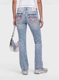 True Religion, Becca Midrise Bootcut Big T Flap, blue, Image 2 of 4