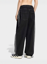 adidas Originals, High Rise Barrel Leg Denim Pants, black, Image 2 of 5