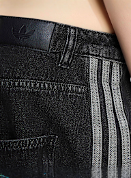 adidas Originals, High Rise Barrel Leg Denim Pants, black, Image 4 of 5