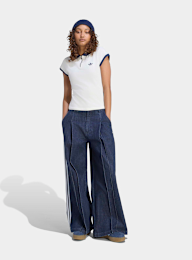 adidas Originals, Denim Pleats Wide Leg Pants, blue, Image 5 of 5