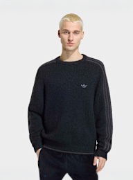 adidas Originals, 3-Stripes Knit Crew, black, Image 1 of 5